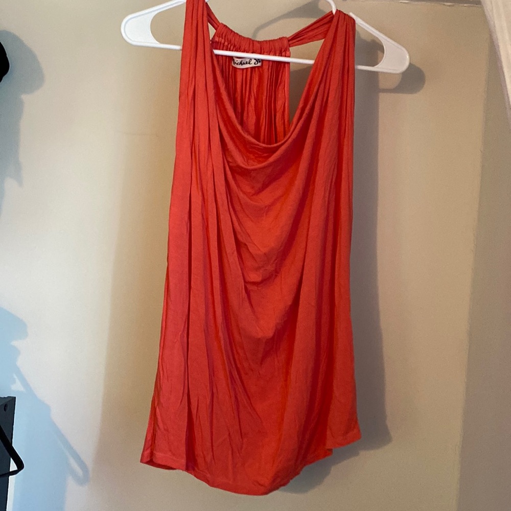 Michael Stars Jersey Lycra Draped Halter Knit 2210 One Size
